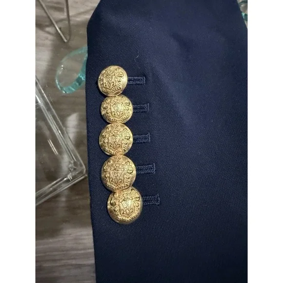 Veronica Beard Miller Dickey Jacket Navy Double Breasted Blazer Gold Button Sz 6 - Picture 10 of 11